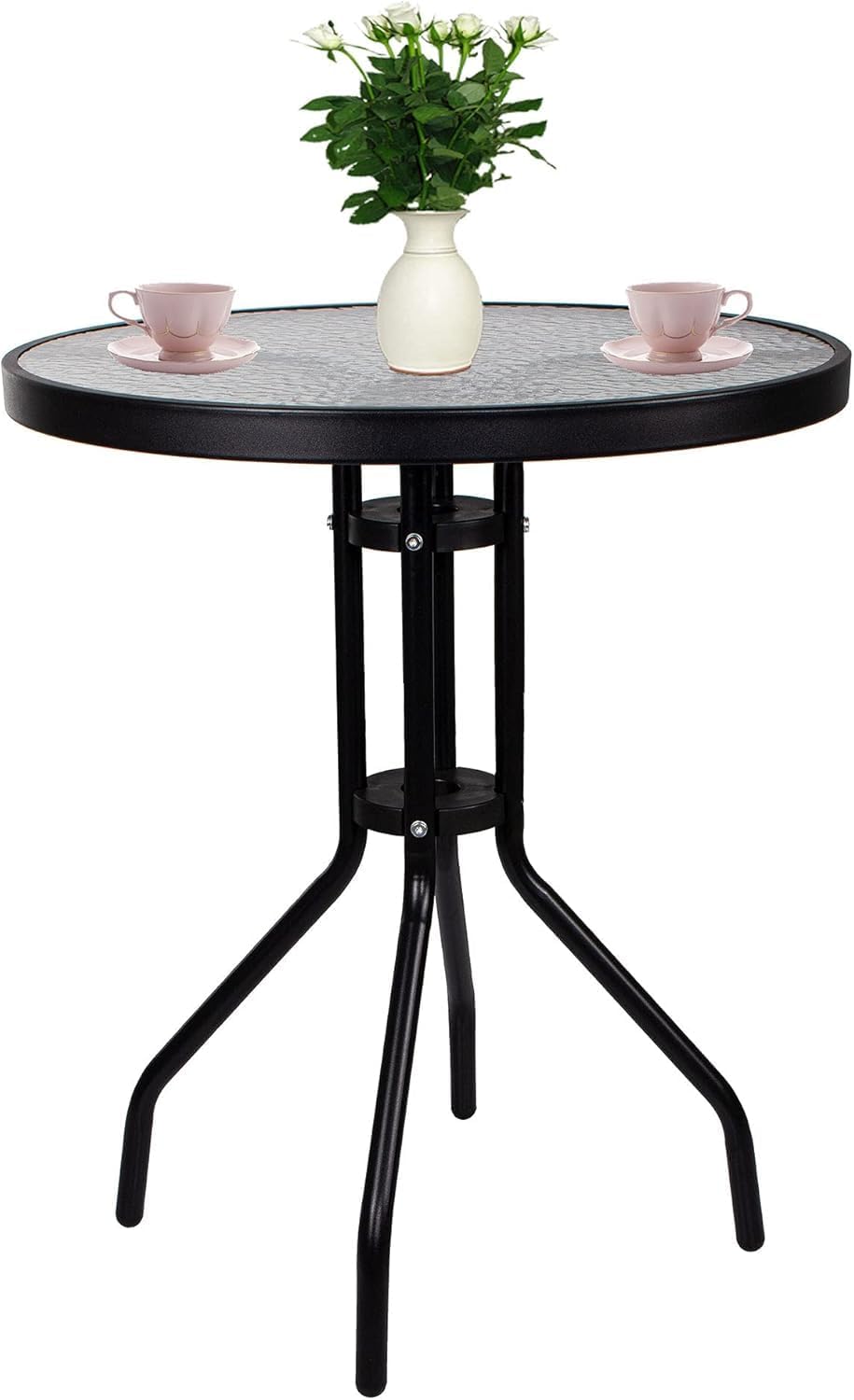 Vital Outdoor Patio Bistro Set – Black Wicker Chairs & Round Table for Elegant and Comfortable Small Space Dining, Relaxation, and Outdoor Enjoyment (VI-DNS-13)
