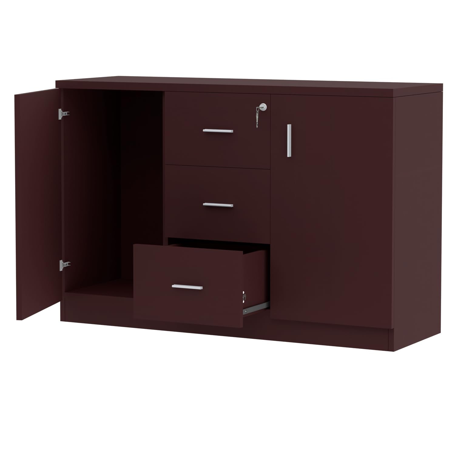 Mahmayi Storage Cabinet for Home Office (White Credenza)