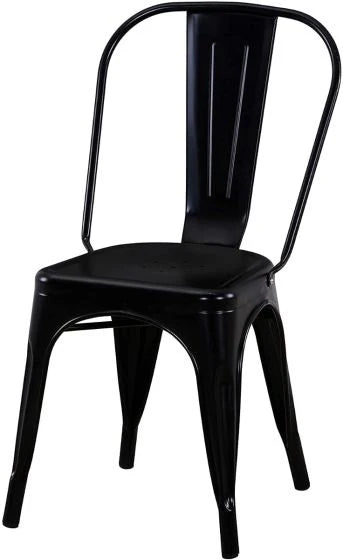 Metal Stackable Dining Chairs for Indoor, Outdoor & Kitchen Chair - Black-GCC Home Center