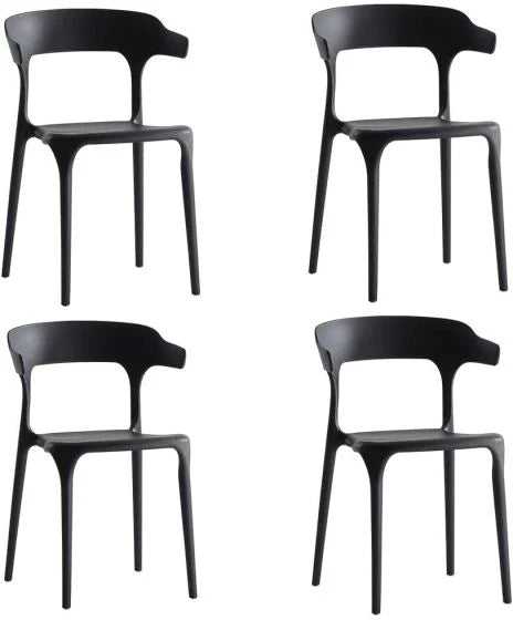 Modern Cuisine Stackable Plastic Chairs For Hotels, Negotiations, And Cafes - Black-GCC Home Center