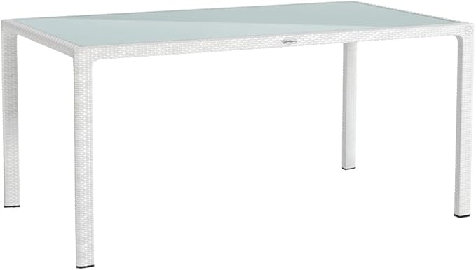 160 x 90 cm Dining Table - Rattan Look White-GCC Home Center