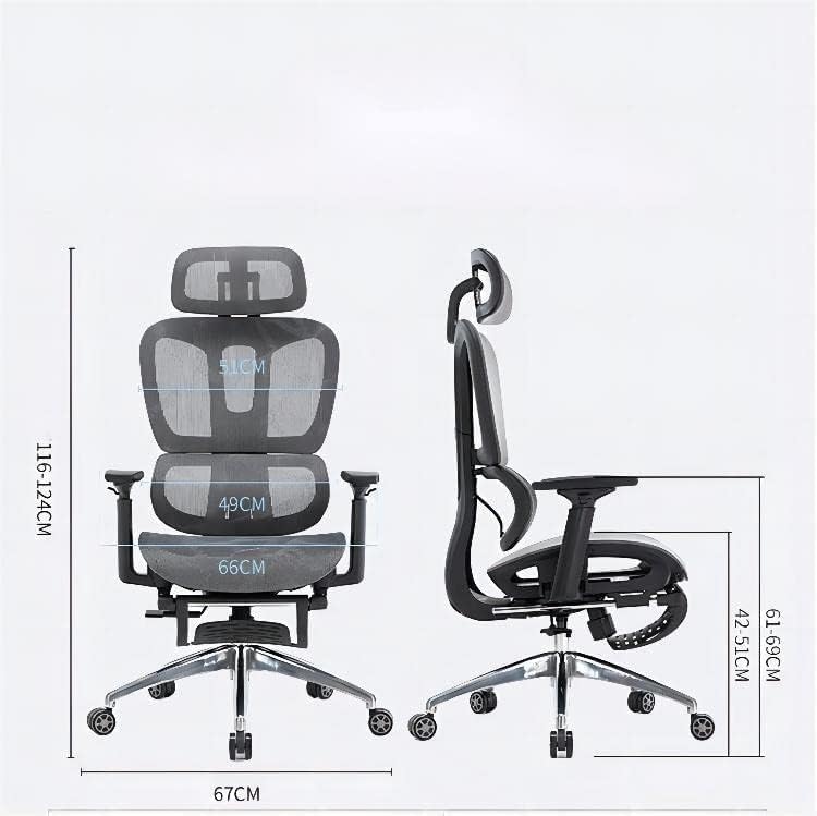 High Back Thick Cushion Computer Chair with Headrest and 3D Armrests, Adjustable Height Home Gaming Chair (Grey),-GCC Home Center