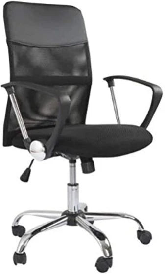 Low Back Mesh Office Chair with Adjustable Height Without Draft Kit - Black-GCC Home Center