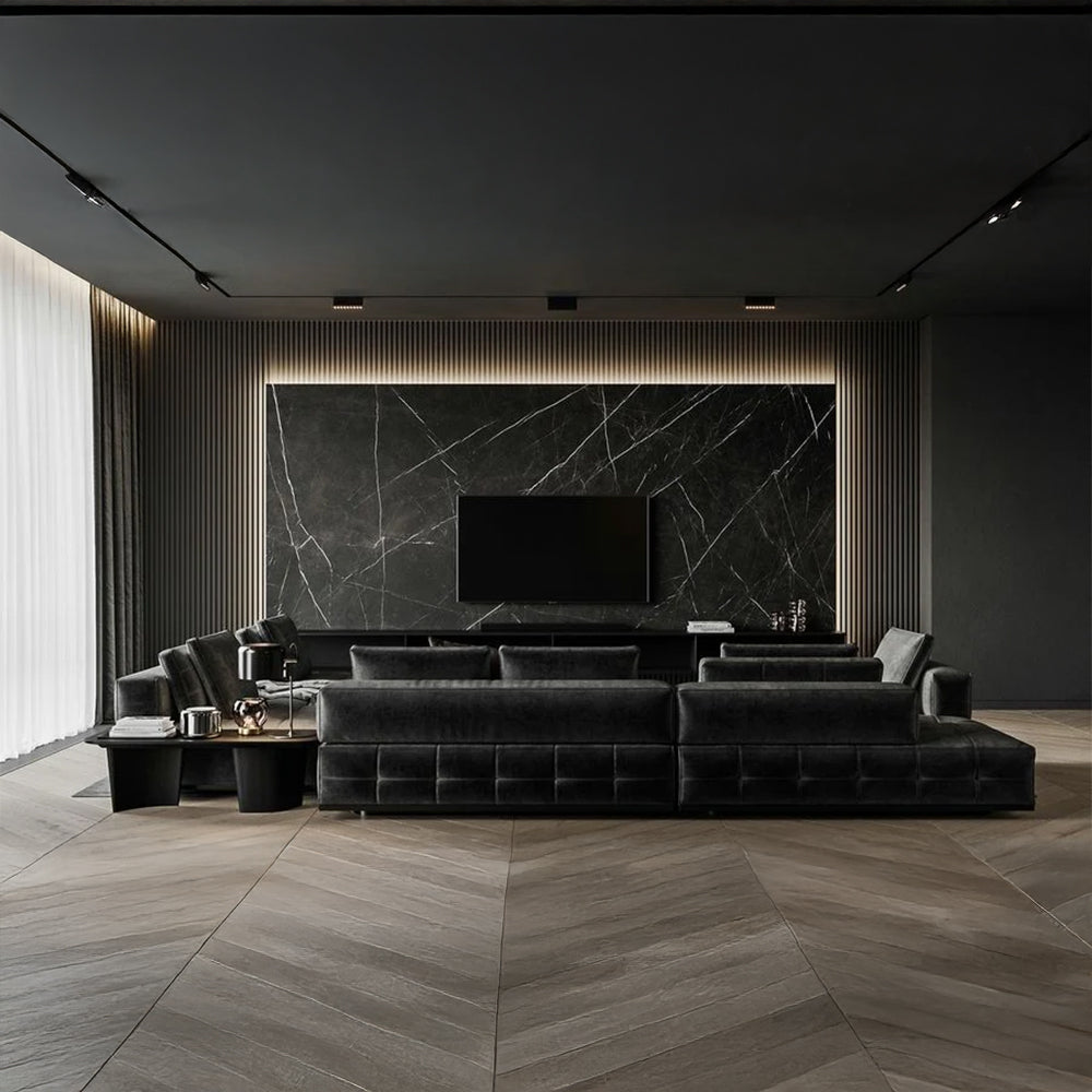 Luxury Fabric L-Shaped Sofa-GCC Home Center