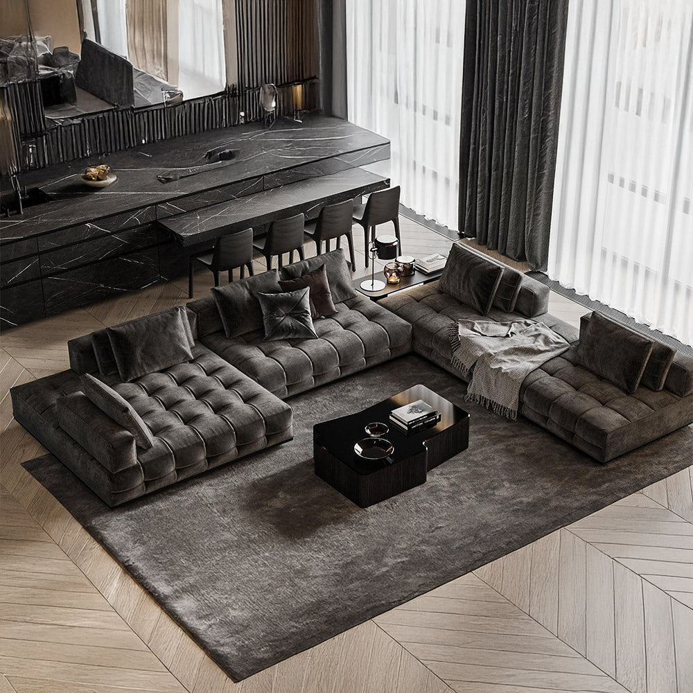 Luxury Fabric L-Shaped Sofa-GCC Home Center