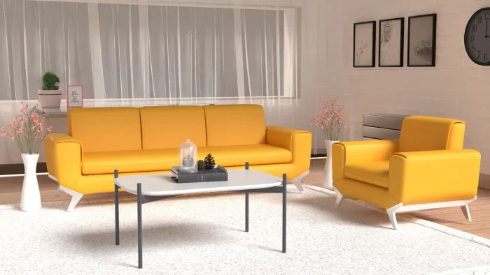 PU Leatherette Seater Sofa Modern Sofa Ideal for Home and Office-GCC Home Center