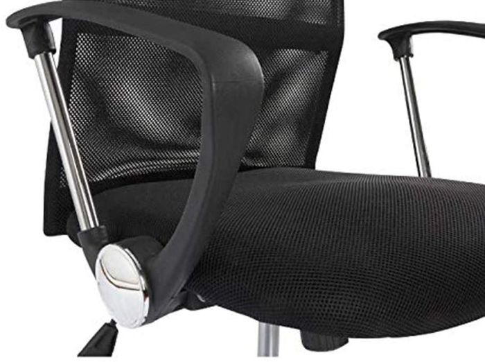 Low Back Mesh Office Chair with Adjustable Height Without Draft Kit - Black-GCC Home Center