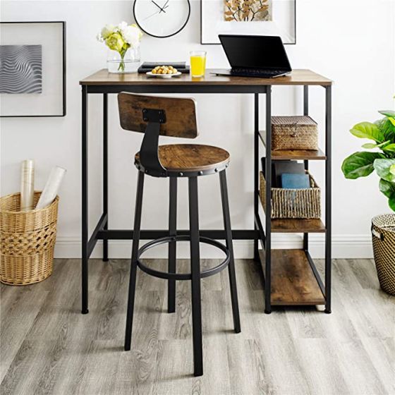 Vintage Style Rustic Brown Bar Chairs - Set of 2-GCC Home Center