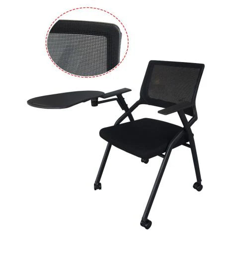 Folding Heavy Duty Chair with Wheels & Foldable Arm Tablet for Home | School | Study Chair-GCC Home Center