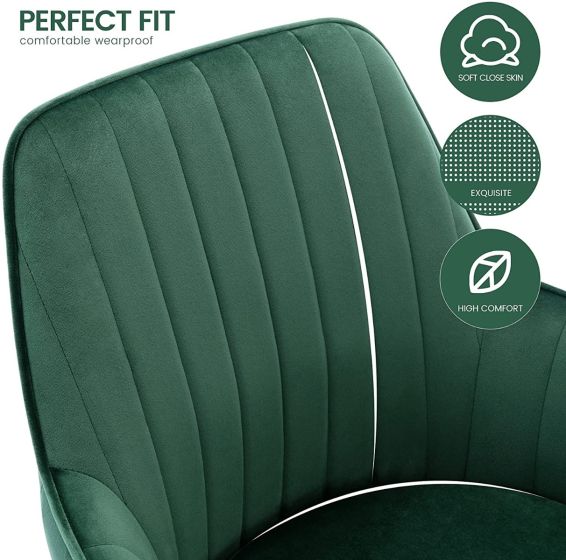 Velvet Dining Chair with Golden Metal Legs-GCC Home Center