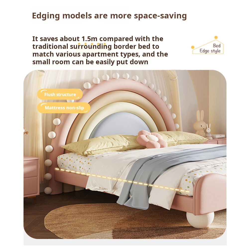 COOLBABY ZLJ1124 Children's Bed Girls Princess Bed Cartoon Rainbow Bed-GCC Home Center