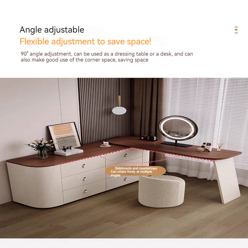 COOLBABY Luxury modern simple solid wood red dresser corner with LED light makeup table small-GCC Home Center