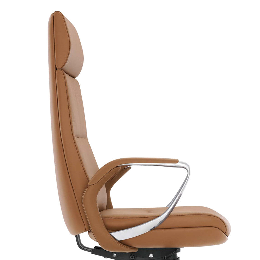 Ergonomic Design High Back Arm Office Chair - Brown Color-GCC Home Center