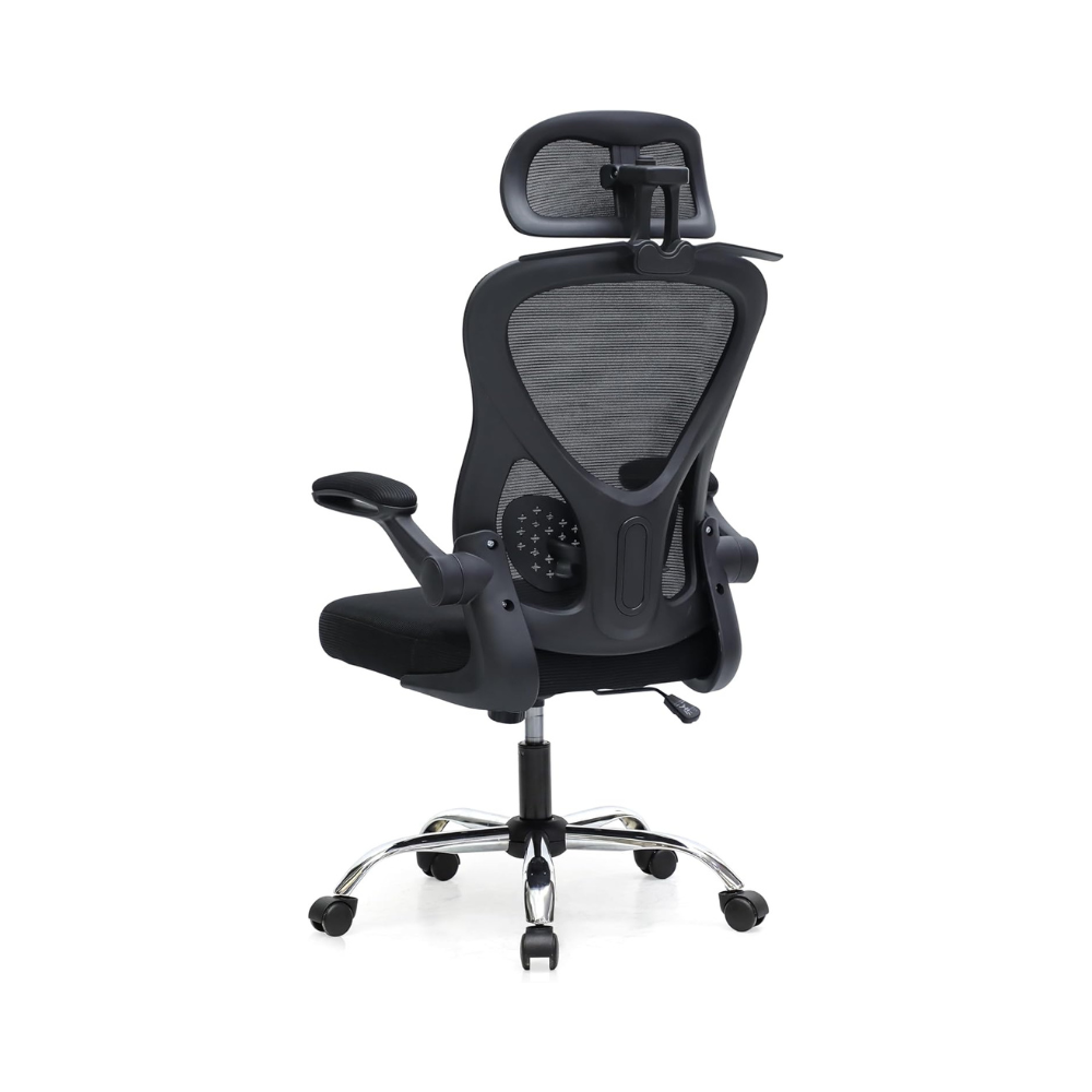 Ergonomic Mesh Office Chair with Flip-Up Arms - Adjustable Height, 360° Swivel & Space-Saving Design-GCC Home Center