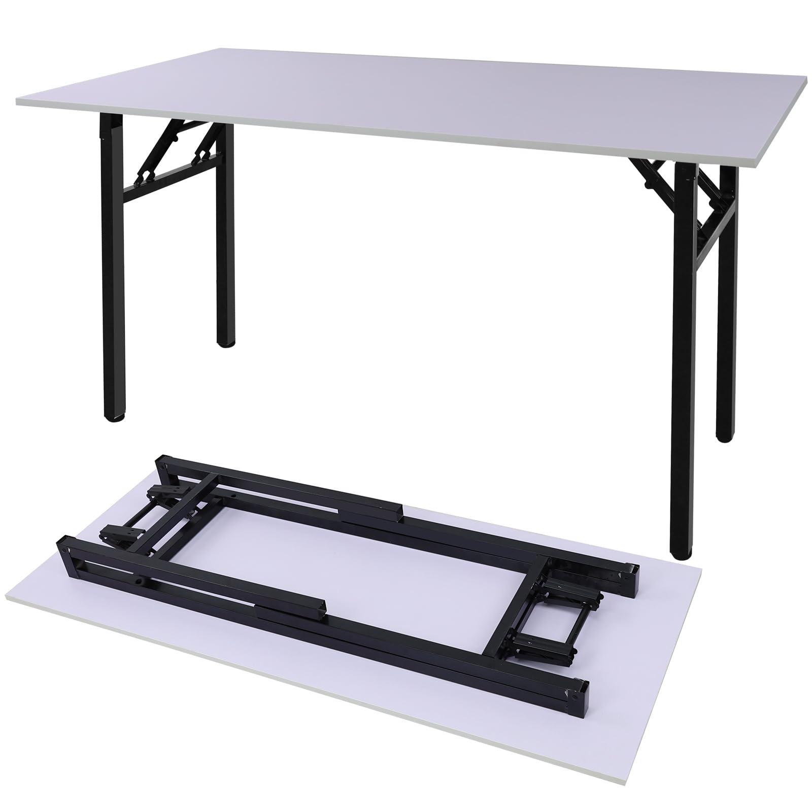Adjustable Folding Desk No Install, Portable and Compact Computer Walnut Table Office Table for Home, Office, Study, Dining, Camping, Picnic, and BBQ (Yellow, 80 * 40 * 75cm)-GCC Home Center