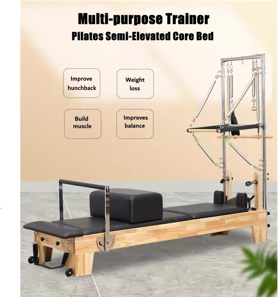 COOLBABY Pilates Reformer Pilates Core Bed Semi-elevated 2-in-1 Yoga Bed