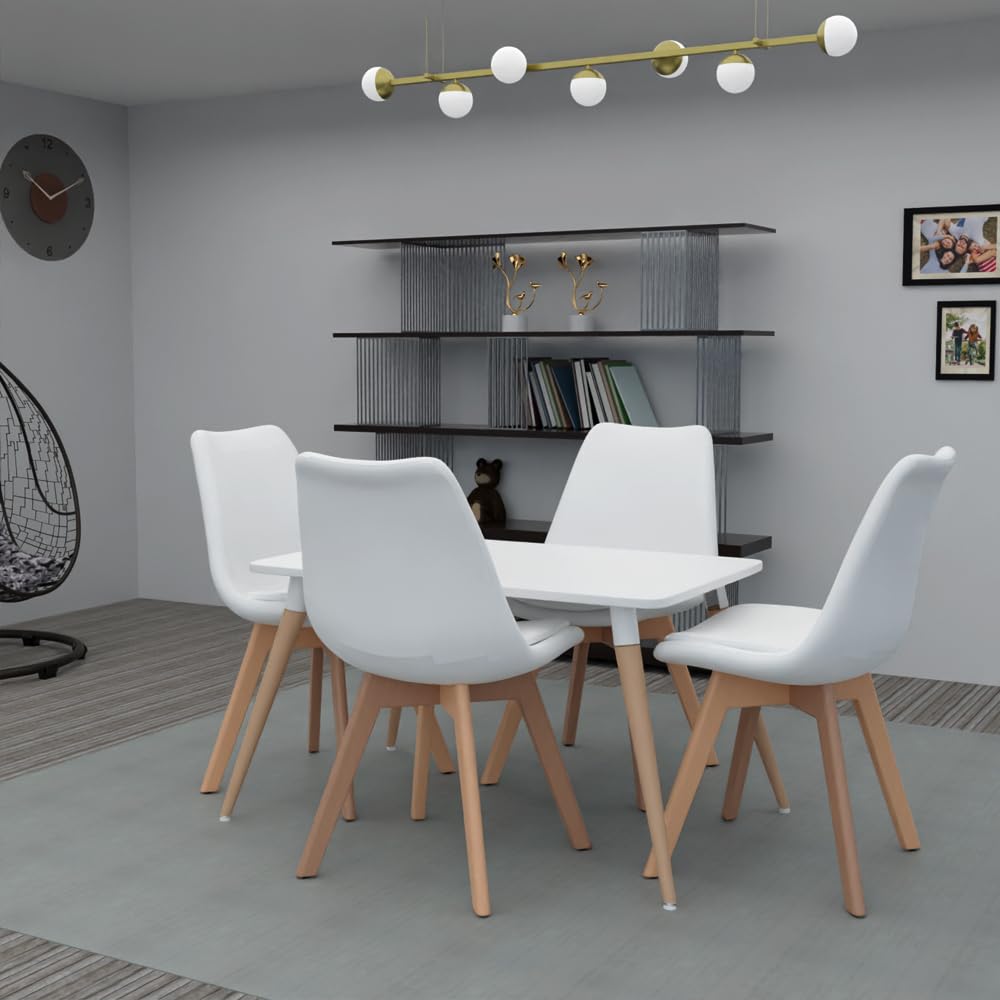 Mahmayi TJ HYT08 60DIA Round Pantry Table - Quad Leg base - Versatile for Home Office, Bistro, Balcony, Lawn, and Breakfast Nook - Fits Any Urban Decor Theme, Sturdy & Easy to Clean- Black(60cm)