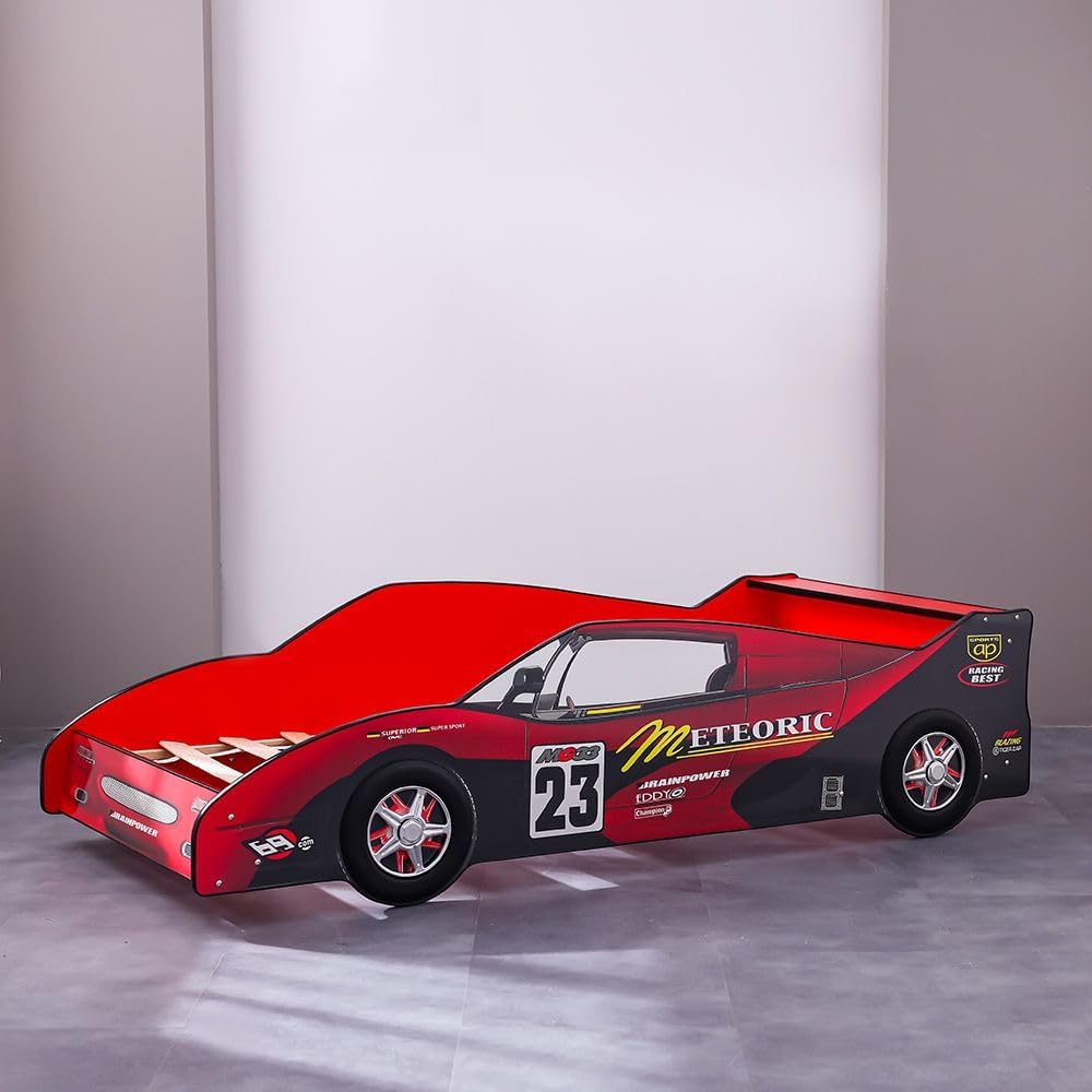 Ranger Meteoric 90x190 Kid Car Bed | Modern Design Kids Single Bed Frame Furniture | Comfortable Bed (Mattress Not Included) L208xW97.5xH69.2cm