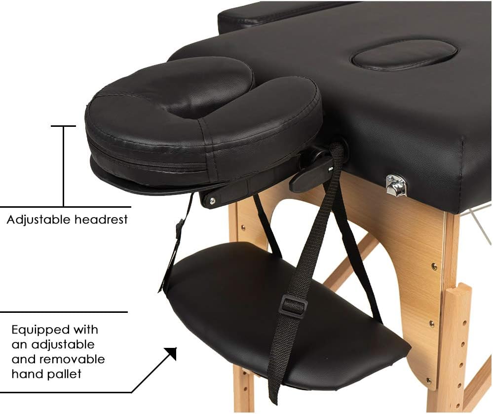 Massage Table Bed Spa 84 Inches Long Portable 2 Folding W/Carry Case Heigh Adjustable Salon Face Cradle
