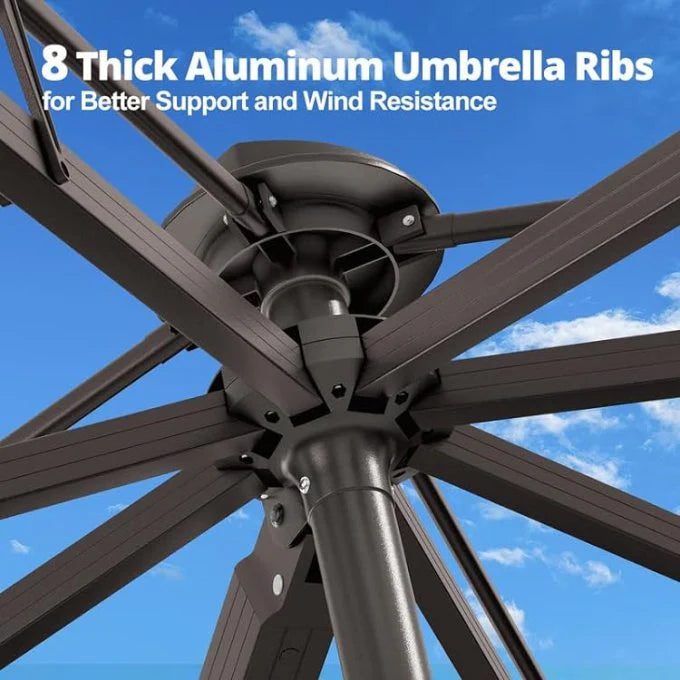 Aluminum Garden Umbrella With Rotating Handle-GCC Home Center