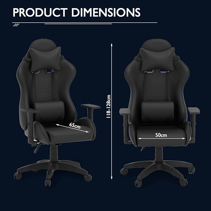 High Back Ergonomic Swivel Gaming Chair With Adjustable Backrest-GCC Home Center