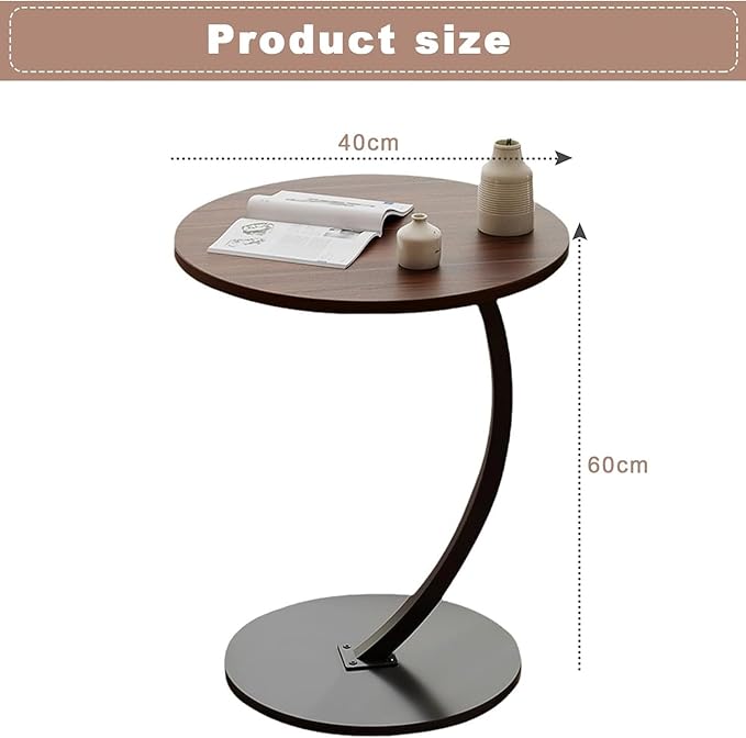 C-Shaped Side Table – Minimalist Laptop, Coffee, and Snack Table for Small Spaces