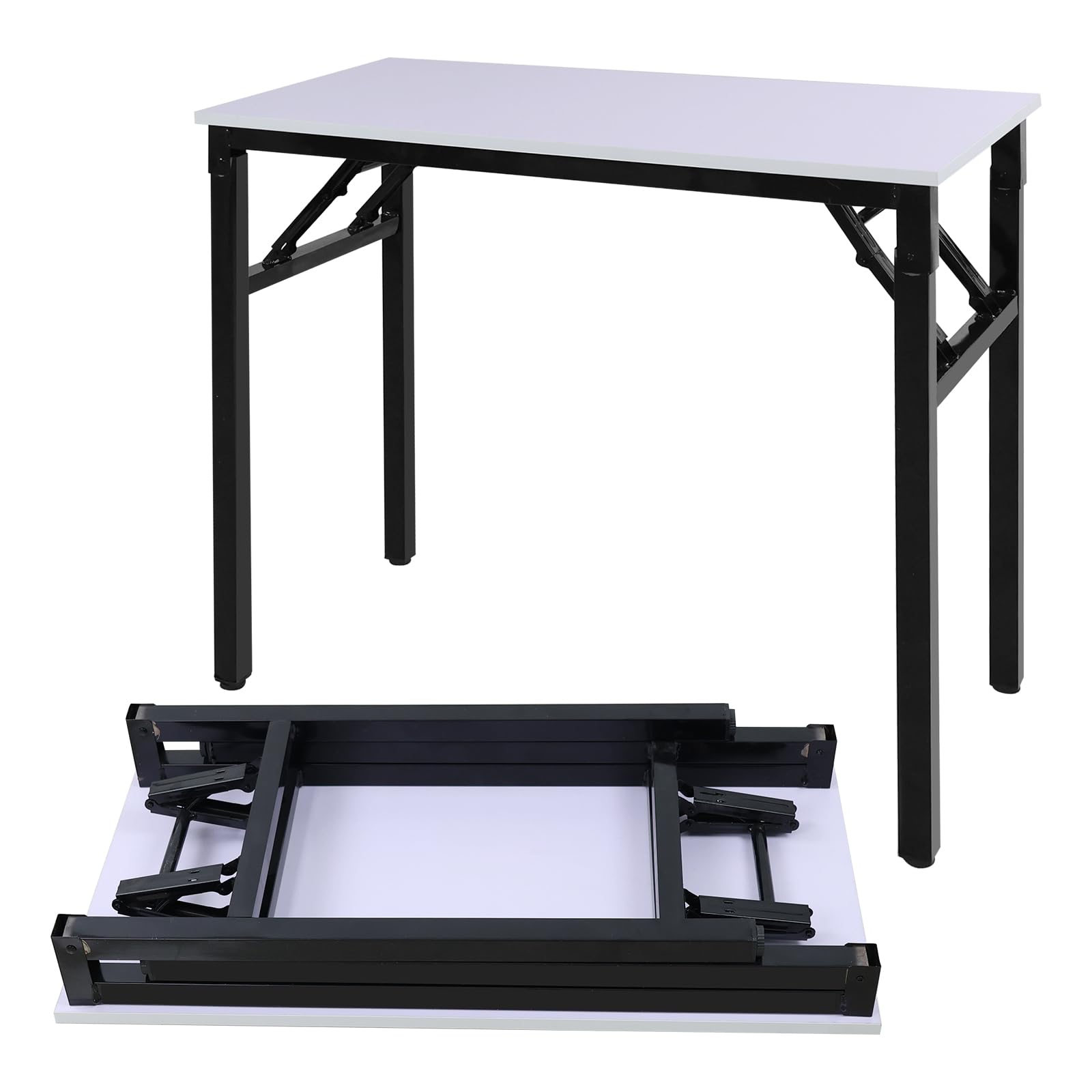 Adjustable Folding Desk No Install, Portable and Compact Computer Walnut Table Office Table for Home, Office, Study, Dining, Camping, Picnic, and BBQ (Yellow, 80 * 40 * 75cm)-GCC Home Center