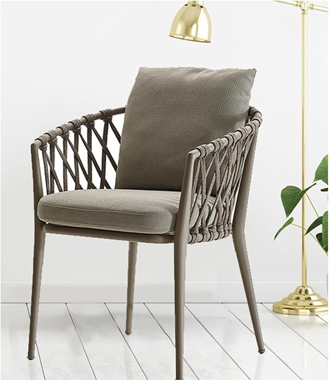 Aluminum & Rope Chair With Cushion-GCC Home Center