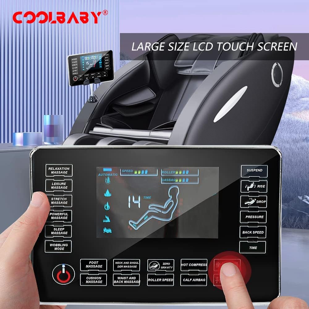 COOLBABY Music massage chair family fully automatic whole body electric multi function supreme cabin sofa, Black, DDAMY01-BLK