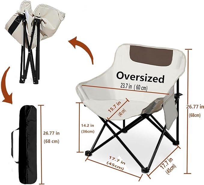 Camping Chairs, Folding Chair for Beach Patio Outdoor Lawn Floor-GCC Home Center