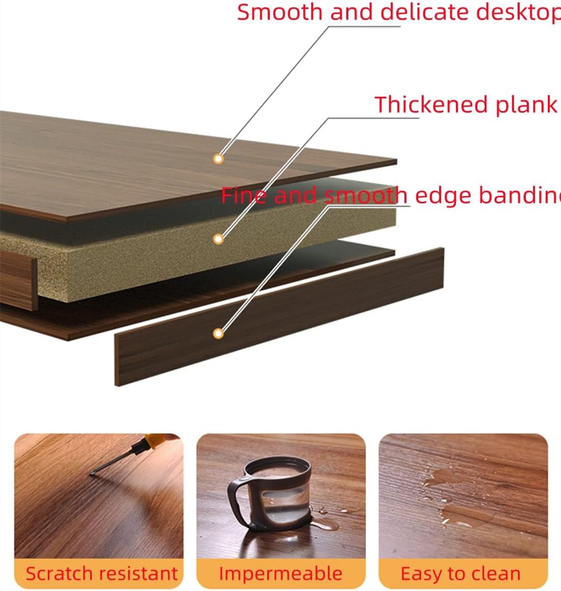 Wooden Oval Coffee Table Rustic Coffee Table Mid-Century Modern Oval Sofa Table Nesting Tables Center Table for Living Room Bedroom Office Furniture Easy Assembly (31.5") (001)