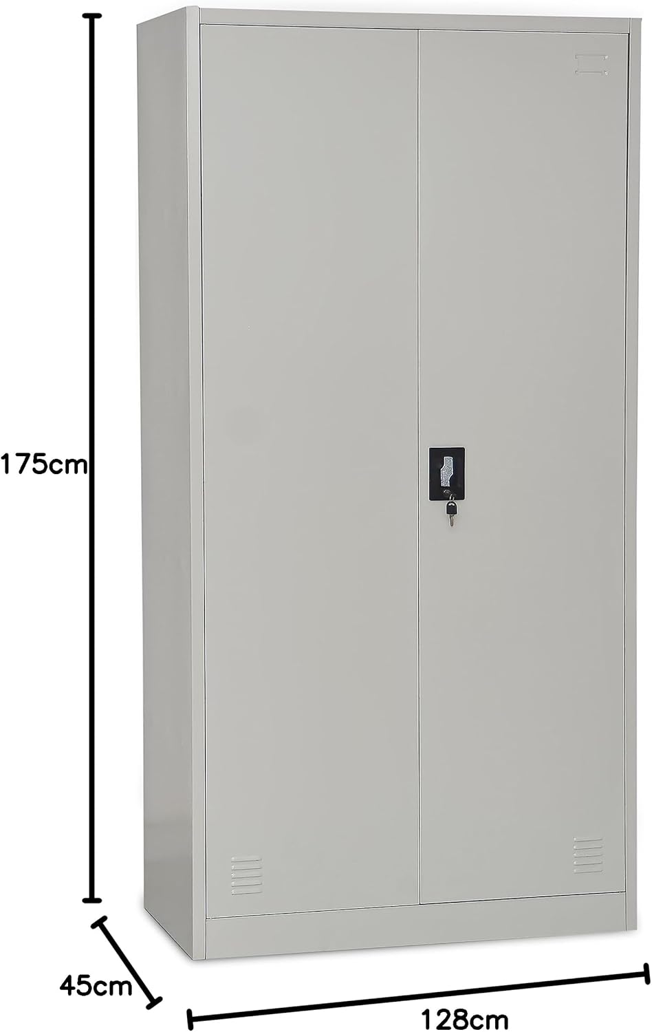 Multi Home Furniture Best Steel Big size Metal Cupboard for or Office MH-205-E Cupboard, Steel Filing Cupboard,Cabinet with Shelves Storage Compartment,Flush Key lock (Metal Grey)-GCC Home Center