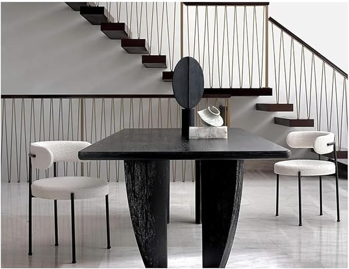 Luxurious Modern Dining Chairs - Stainless Steel Leg, Lamb Wool Single Lounge Chair - White-GCC Home Center