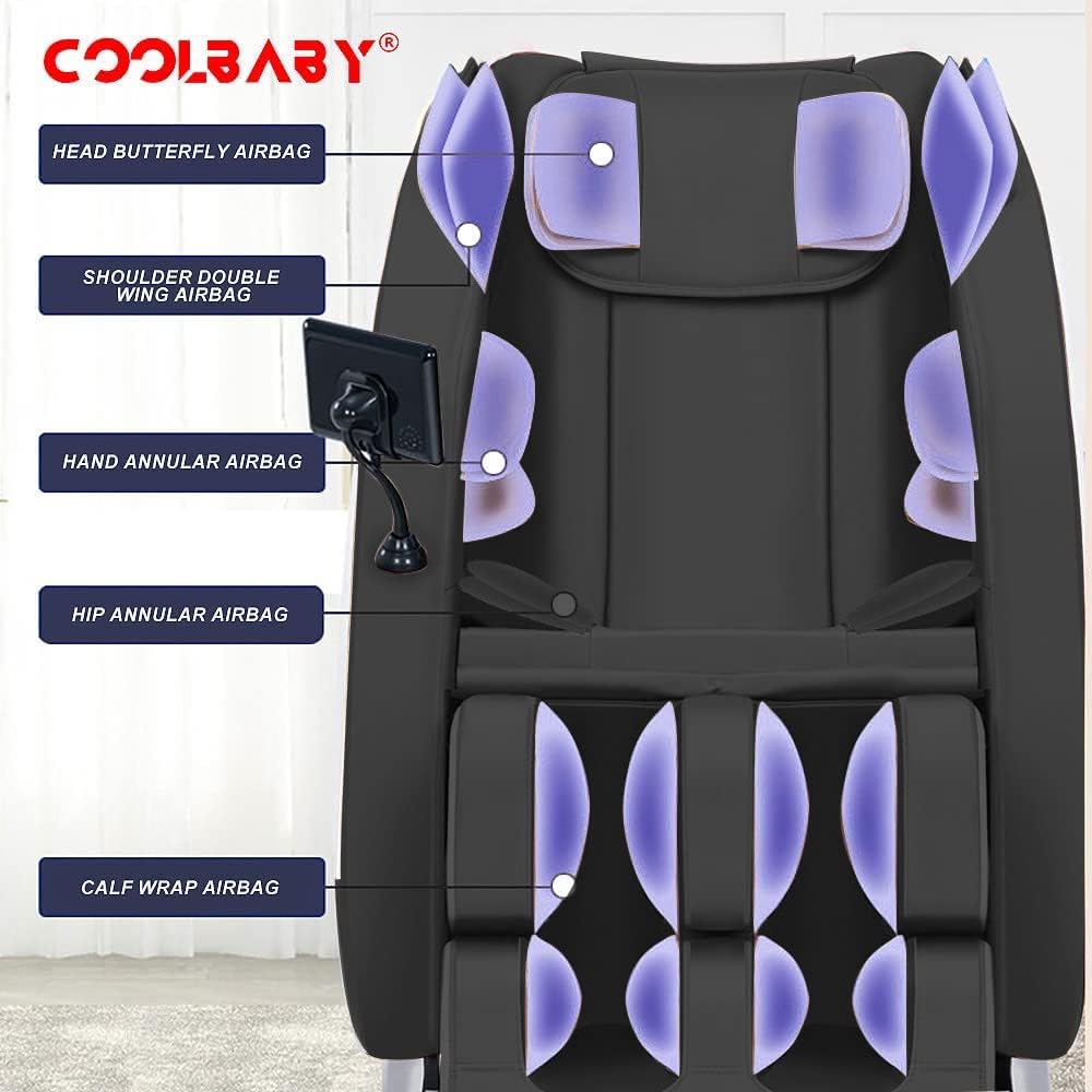 COOLBABY Music massage chair family fully automatic whole body electric multi function supreme cabin sofa, Black, DDAMY01-BLK