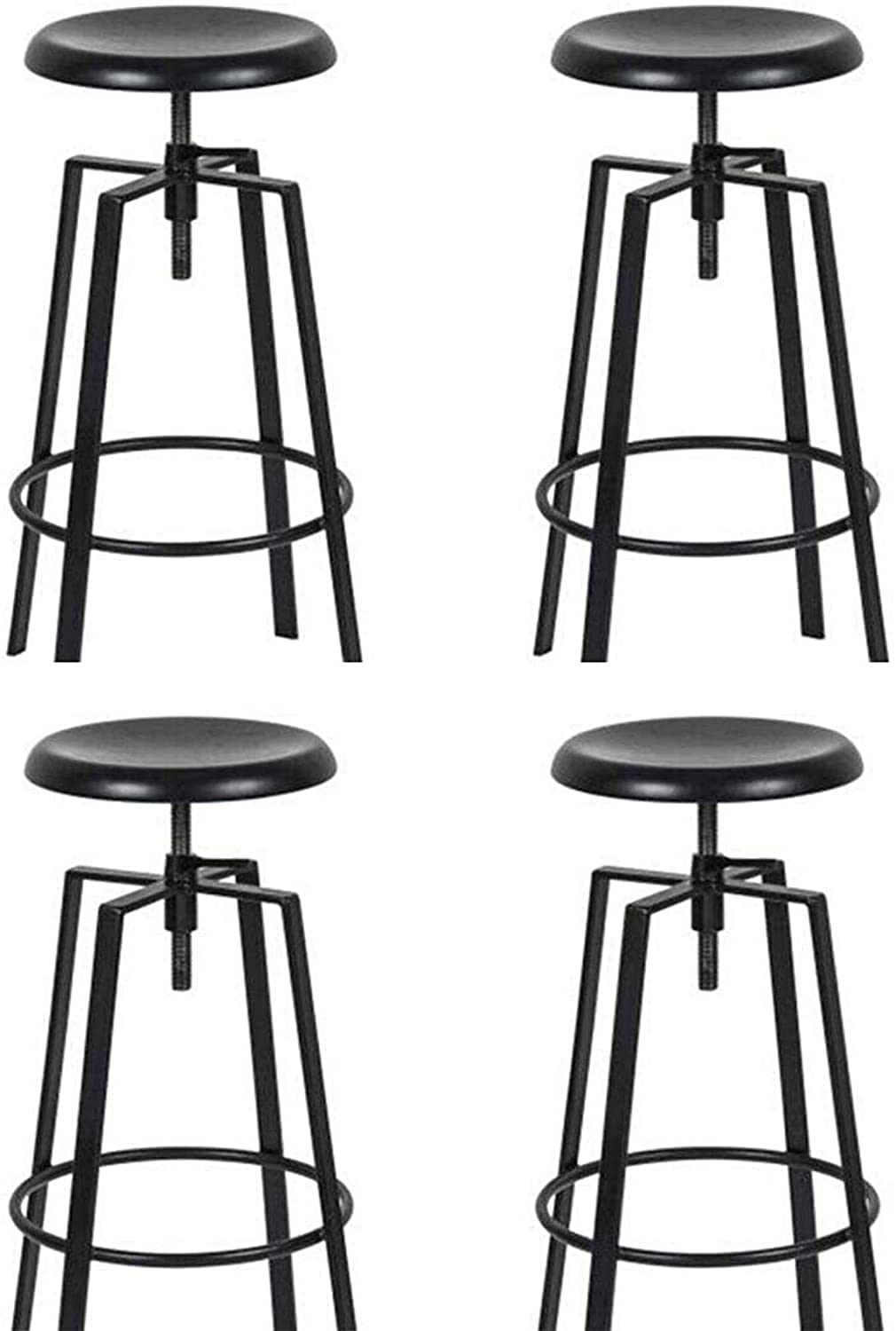 LANNY White Color PU Leather Barstool High Chair for Kitchen Bar Shop, Adjustable Height Up and Down Office Furniture-GCC Home Center