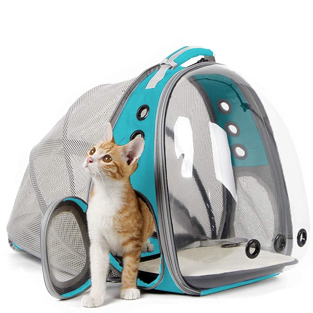 halinfer SOURCER Expandable Bubble Cat Carrier Backpack, Space Capsule Pet Carrier for Small Dog, Transparent Pet Hiking Traveling Backpack X-Large Grey