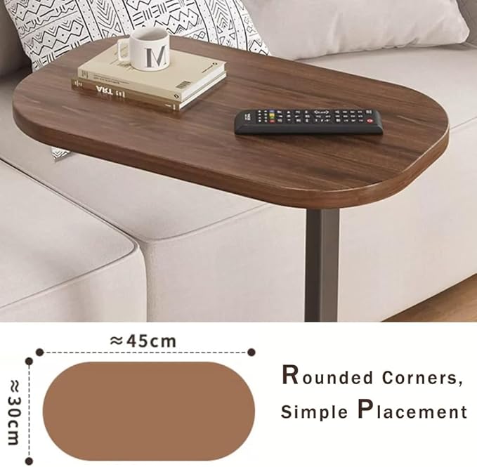 Modern Home Side Coffee Table, End Table C Shaped Table - White-GCC Home Center