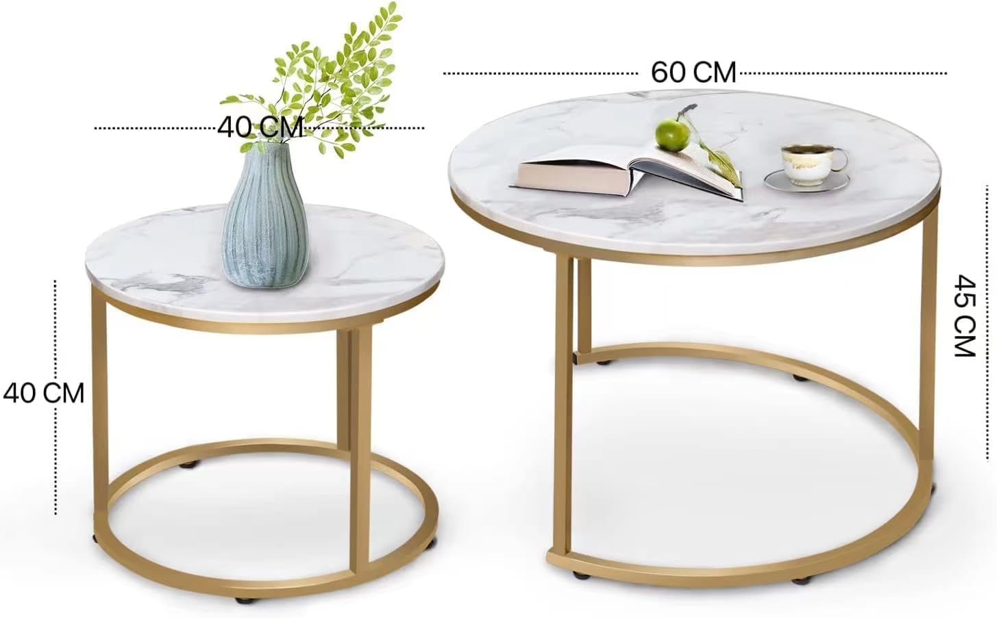 Modern Coffee Table Nesting Side Set of 2, End Table For Living Rooms-GCC Home Center