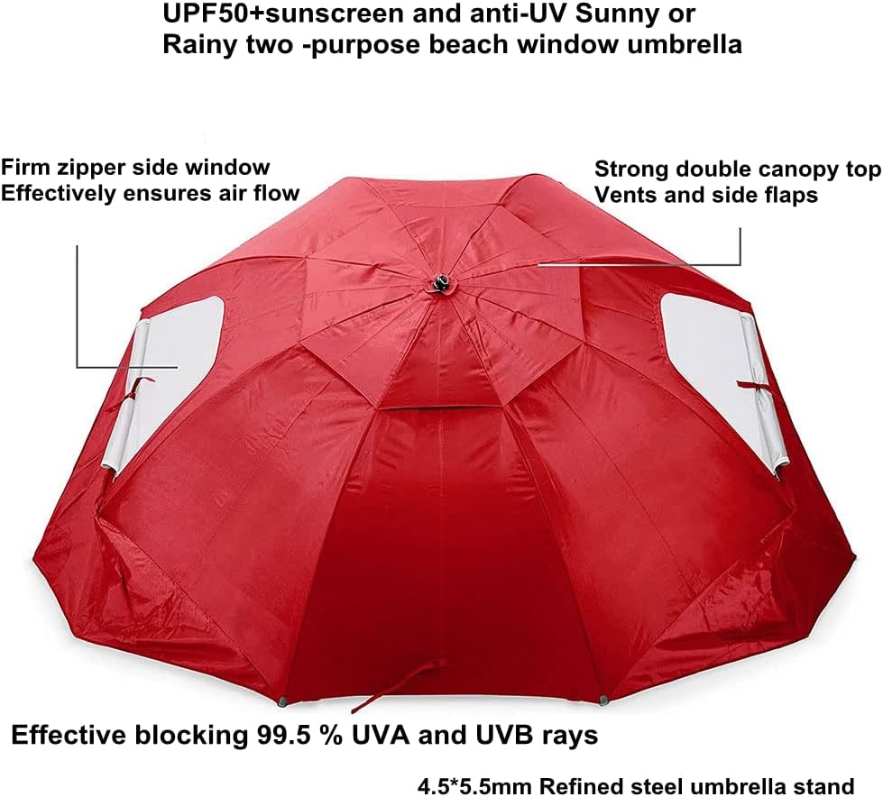 COOLBABY Portable Sunshade Beach Tent Umbrella,SPF 50+ Sun and Rain Canopy Umbrella for Sports Events,With Window Umbrella,Blue
