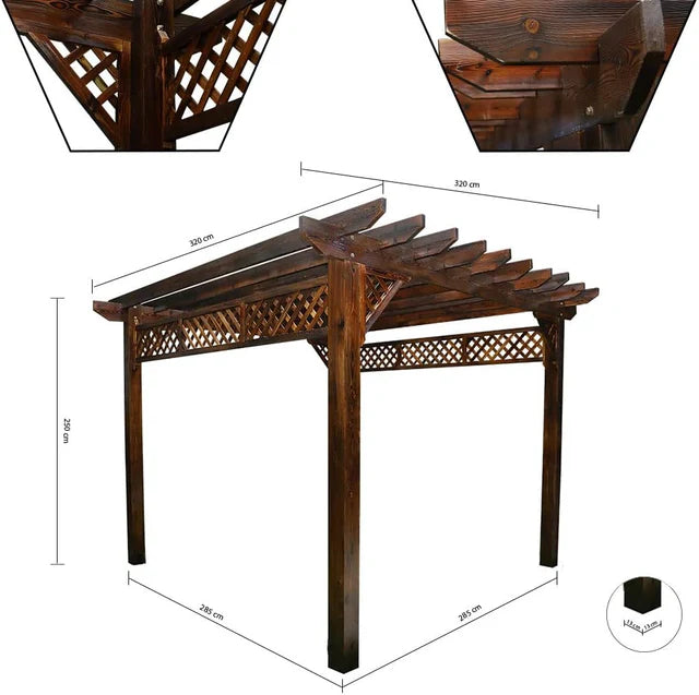Solid Wood Garden Gazebo-GCC Home Center