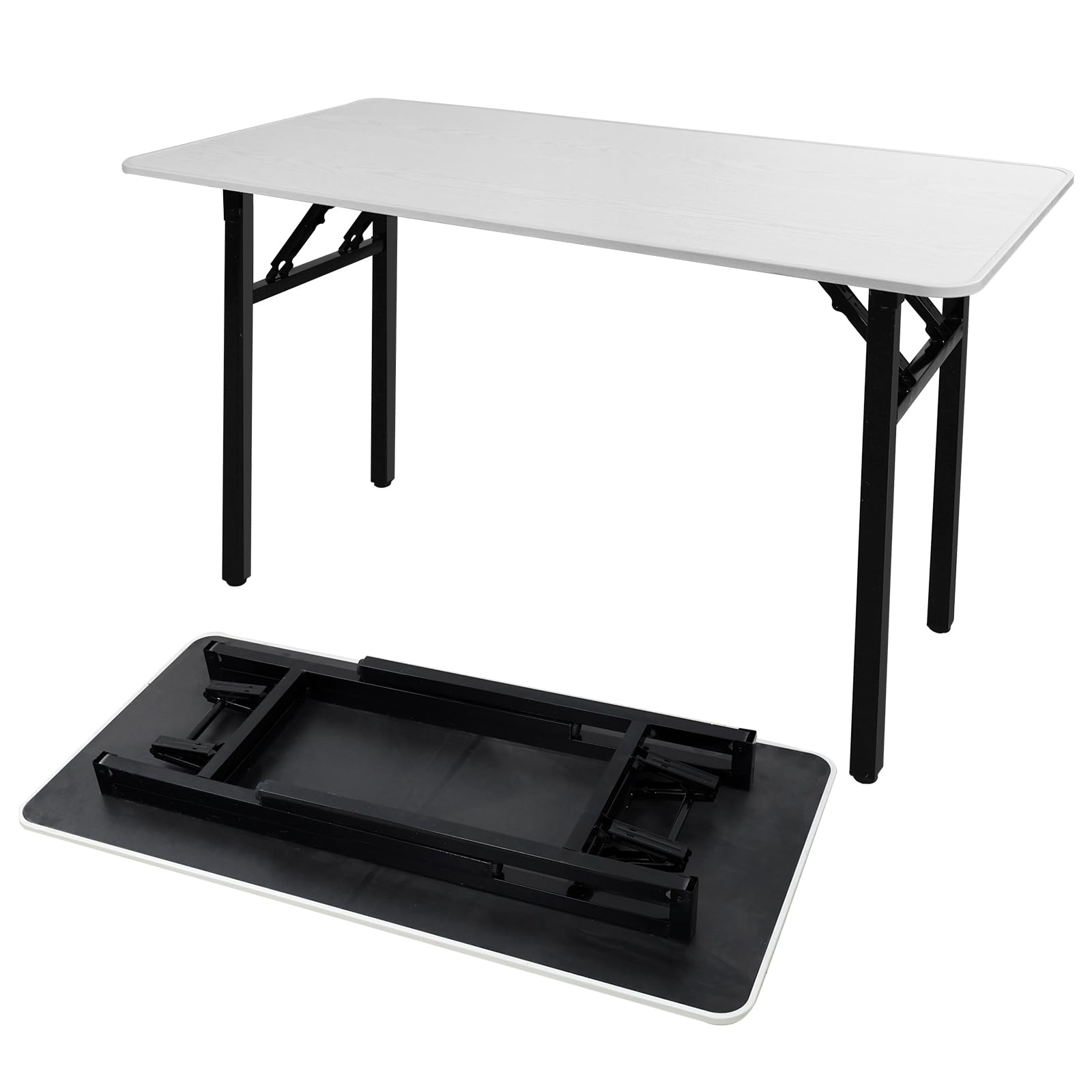 Adjustable Folding Desk No Install, Portable and Compact Computer Walnut Table Office Table for Home, Office, Study, Dining, Camping, Picnic, and BBQ (Yellow, 80 * 40 * 75cm)-GCC Home Center