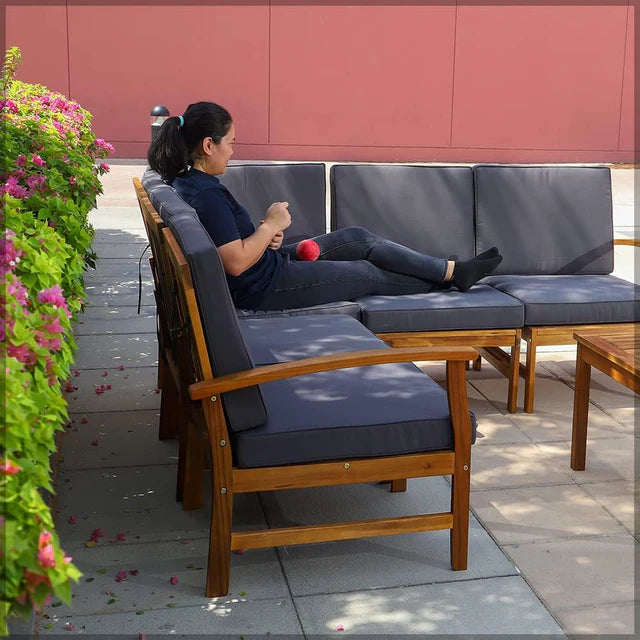 5 Seater Sectional Sofa Set, Outdoor/Indoor Sofa-GCC Home Center