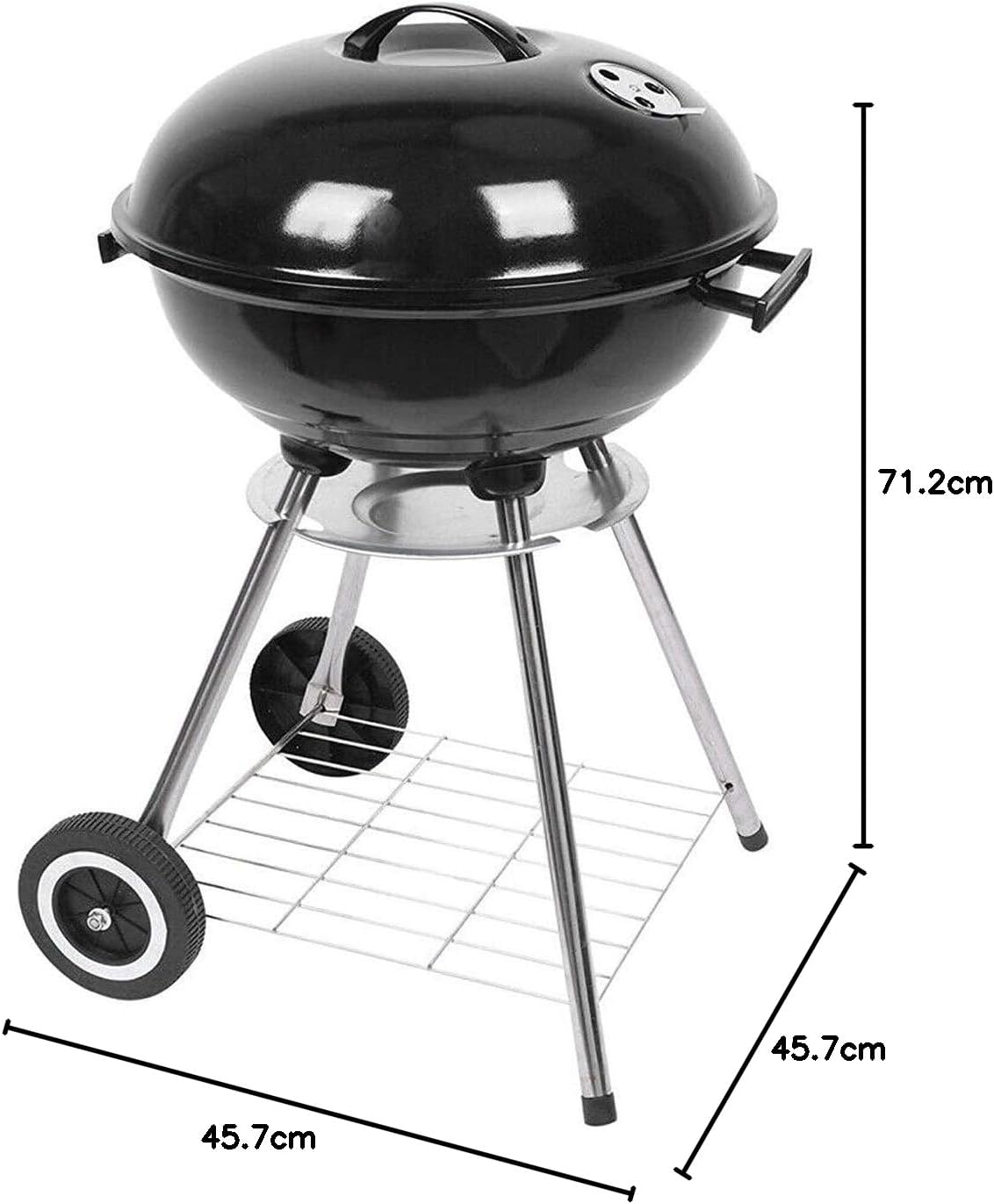 COOLBABY Trolley Charcoal Barbecue Grill A picnic BBQ Outdoor Patio Garden with Side Trays and Storage Shelf Barbecue pits