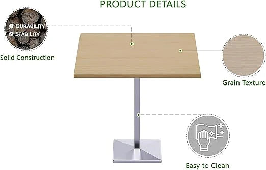Aluminum Single Leg Table for Garden and Outdoor Patio Square Shape-GCC Home Center