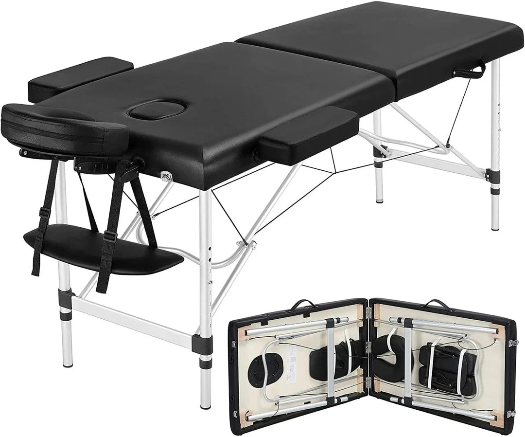 COOLBABY Portable Folding Massage Table – Adjustable Professional Spa & Therapy Bed with Carry Bag
