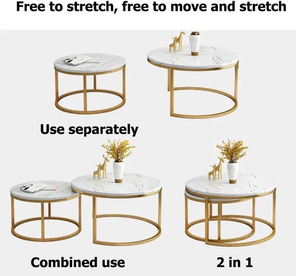 Modern Coffee Table Nesting Side Set of 2, End Table For Living Rooms-GCC Home Center