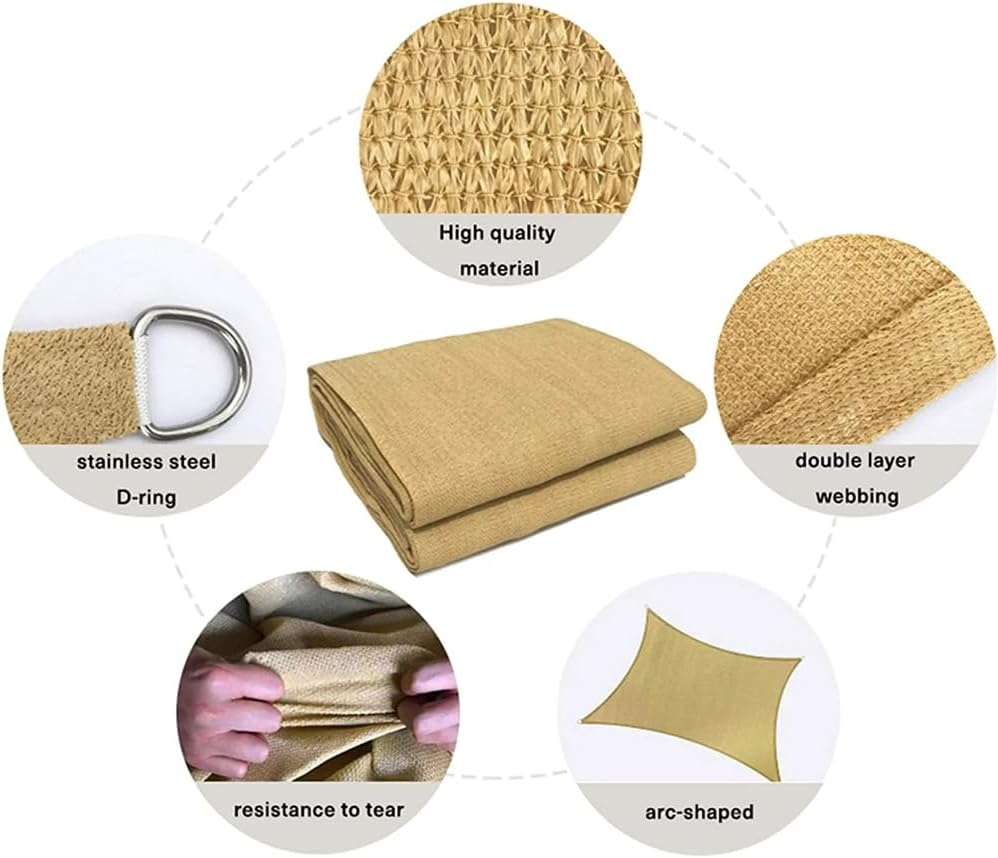 Decor Triangle Shape Sun Shade Sail Shade Net Canopy UV Protection Umbrella UV Blockage Awning Camping Shade Garden Patio Pool Yard Pergola For BBQ, Garden (6 x 8 Meter)-GCC Home Center