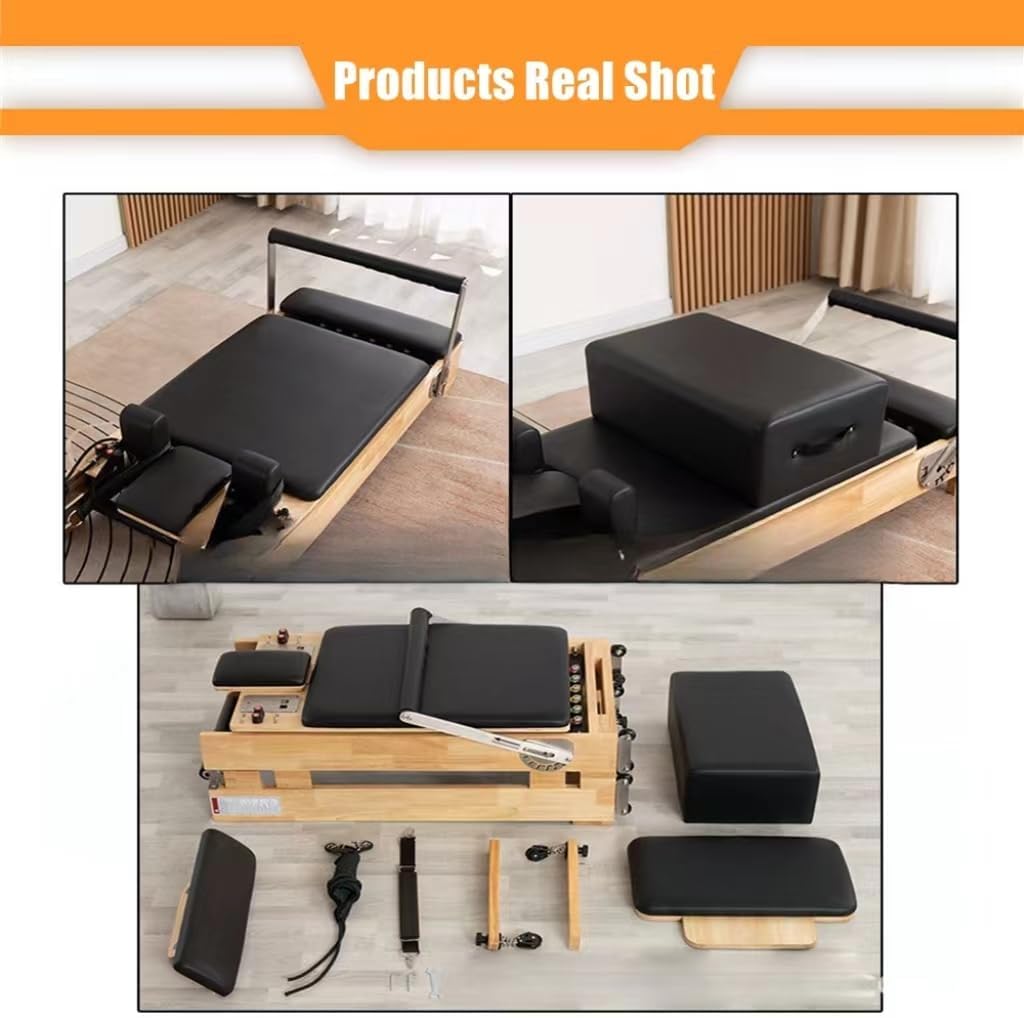 COOLBABY Pilates Reformer Pilates Core Bed Yoga Bed Sports Solid Wood Pilates Equipment Home Stretch Home Stretch Training Fitness Equipment Foldable
