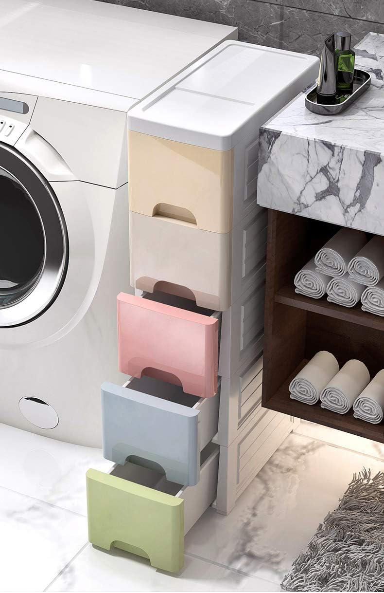 COOLBABY 20 Wide Slit Cabinet Drawer Storage Cabinet Kitchen Cabinet Toilet Rack Plastic Gap Narrow Cabinet Finishing Storage Box Five Layers