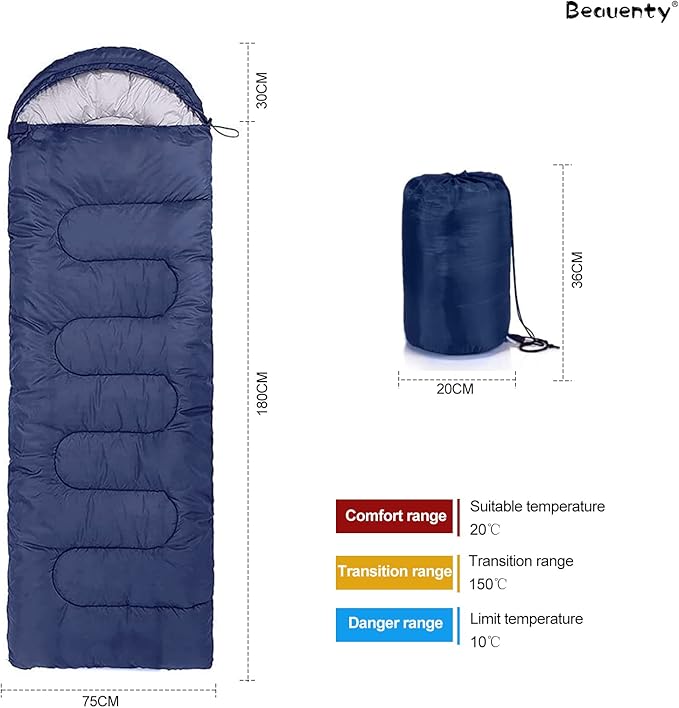 180CM bag length, cap is 30CM long Outdoor Camping Summer Camping Sleeping Bag-GCC Home Center